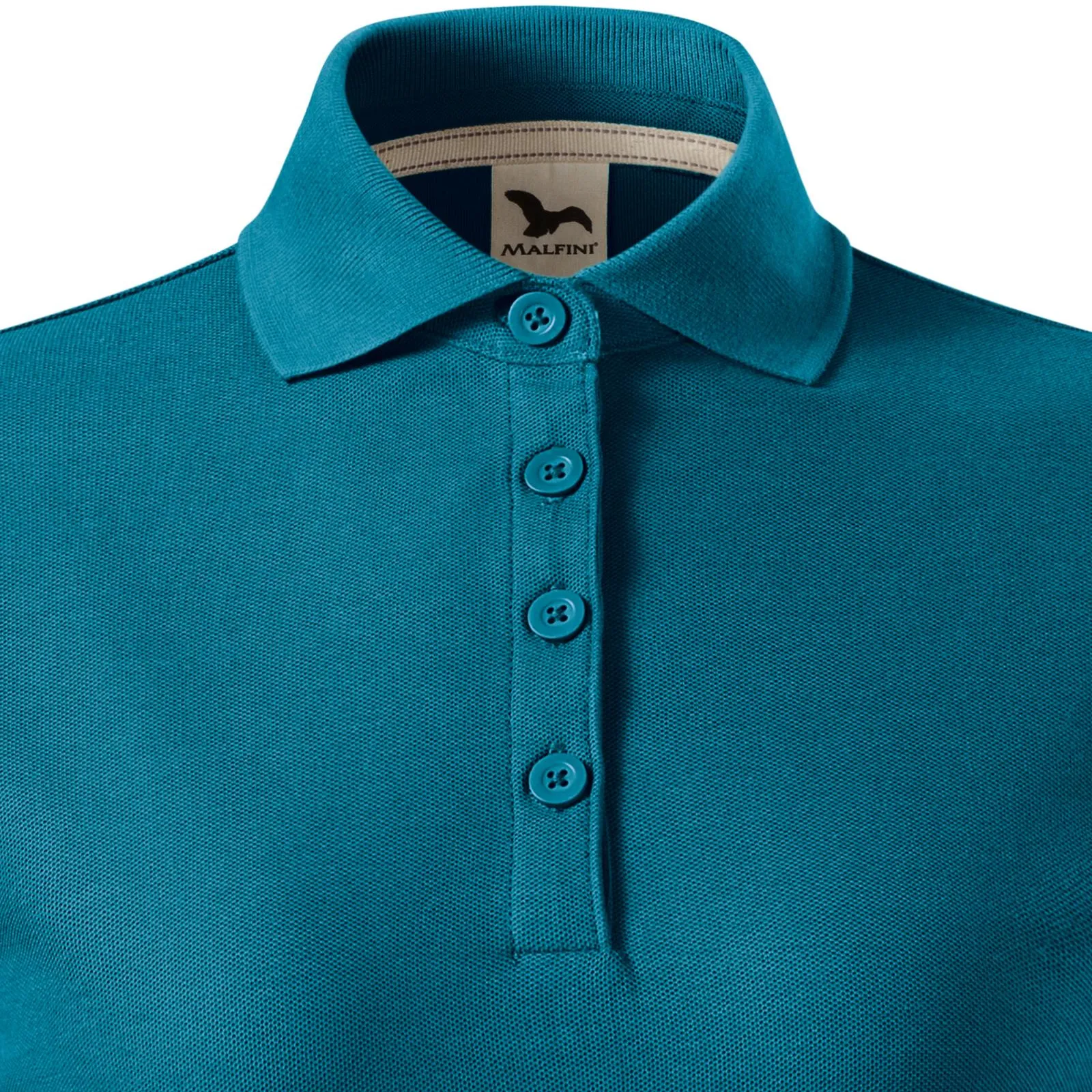 Tricou polo dama din bumbac organic - Închidere cu 4 nasturi
