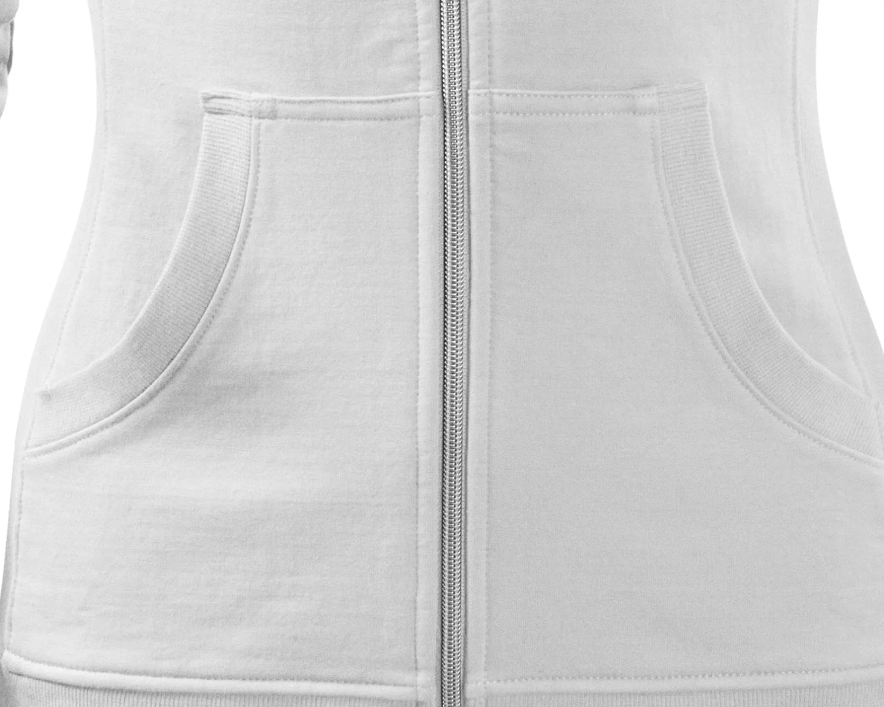 Hanorac de damă fără glugă - Buzunare tip cangur