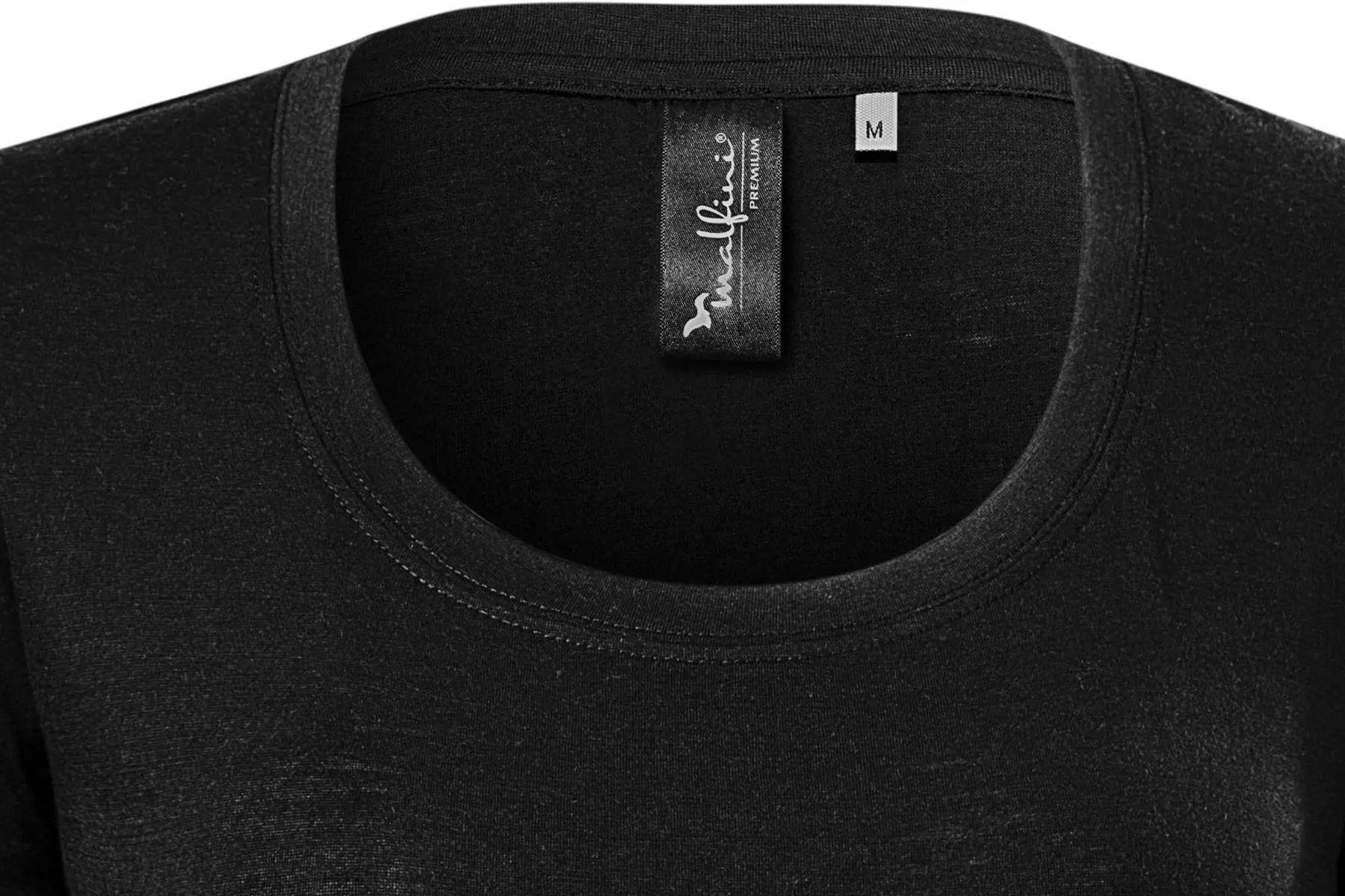 Tricou de damă din lână Merino - Decolteu rotund adânc