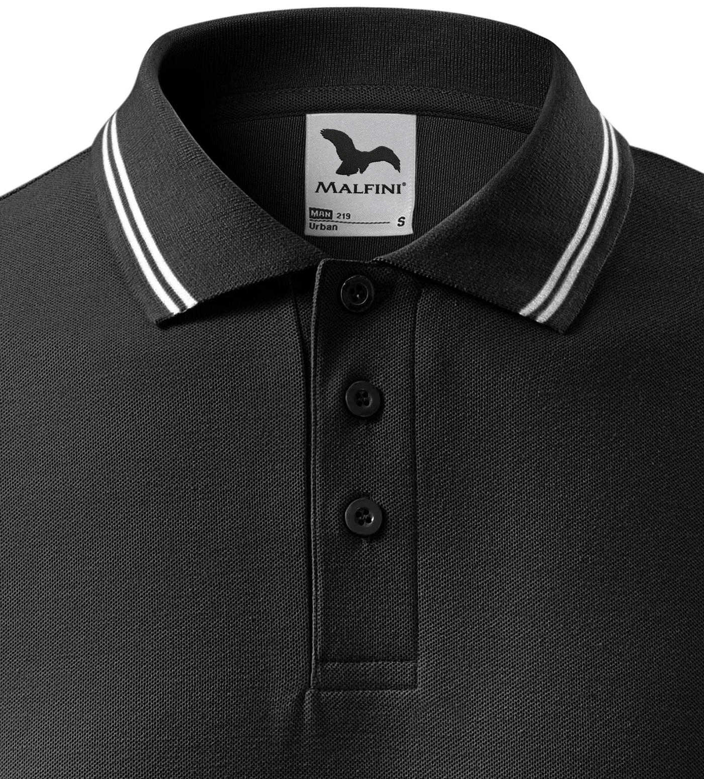 Polo de bărbați cu contrast - Închidere cu 3 nasturi