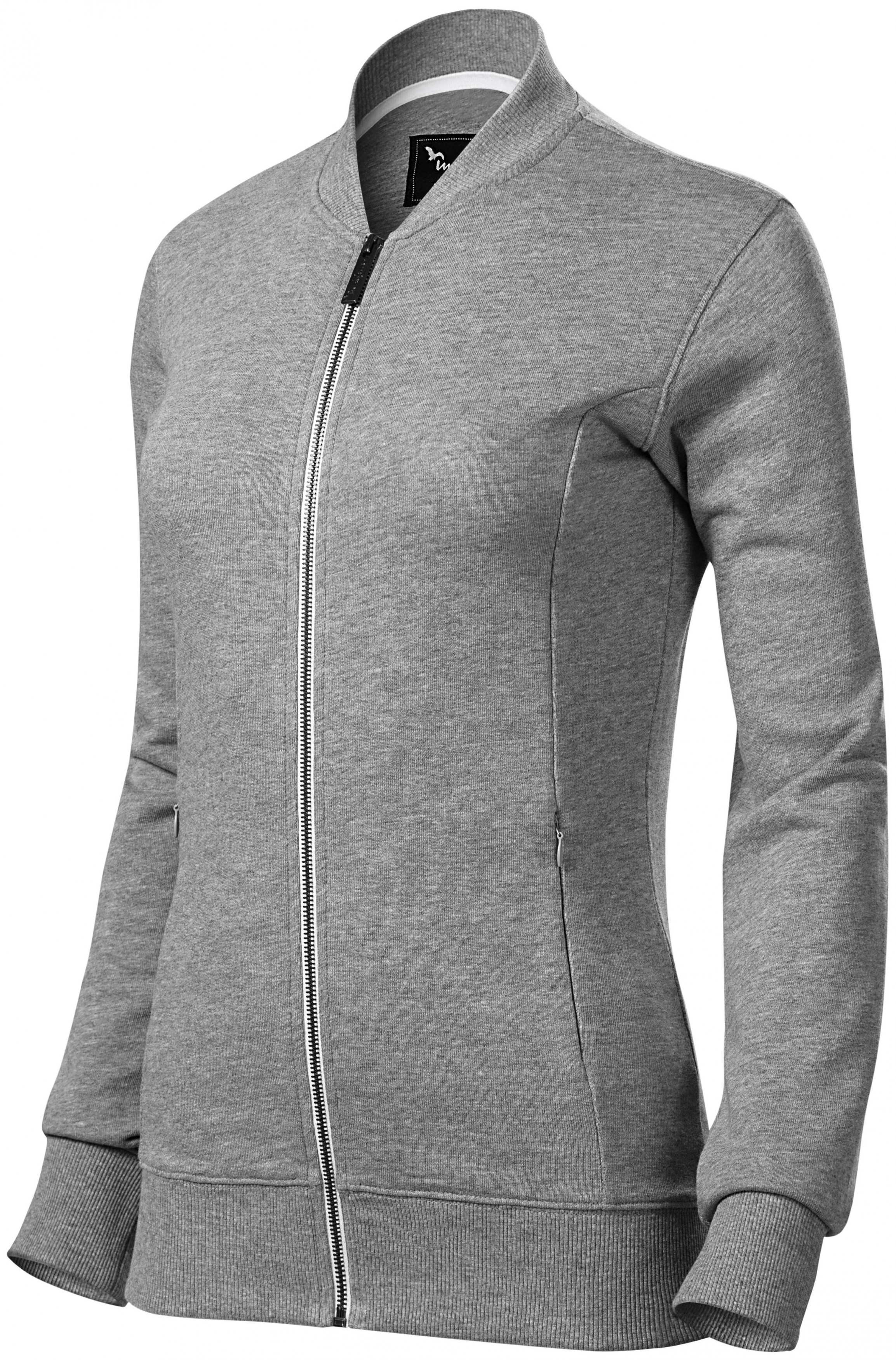 Hanorac de damă cu buzunare ascunse, marmură gri închis, 2XL