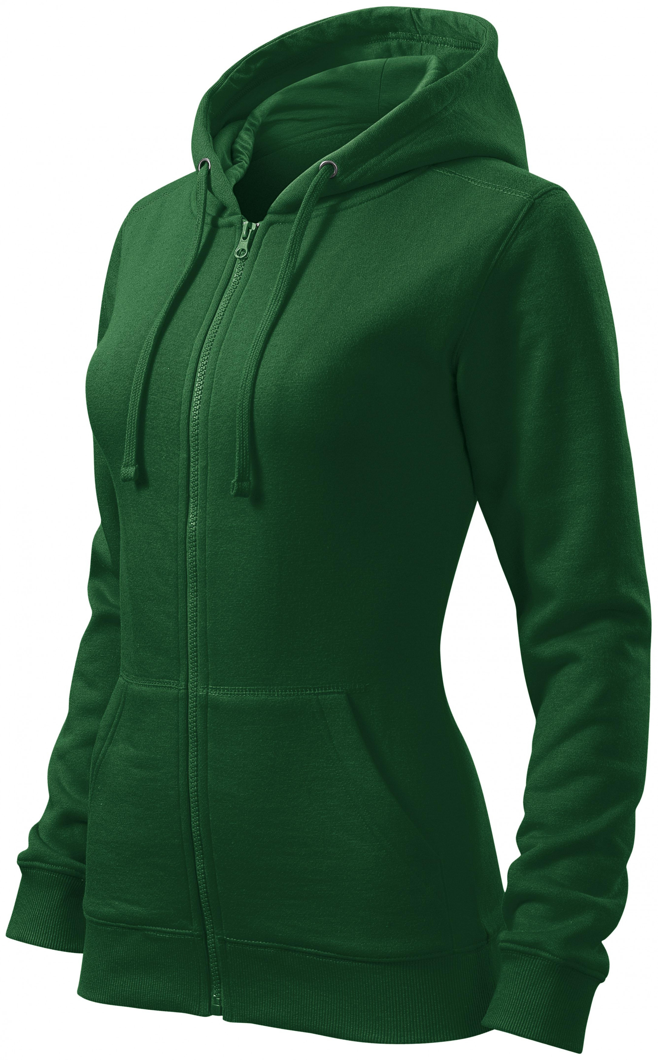Hanorac de damă cu glugă, sticla verde, S