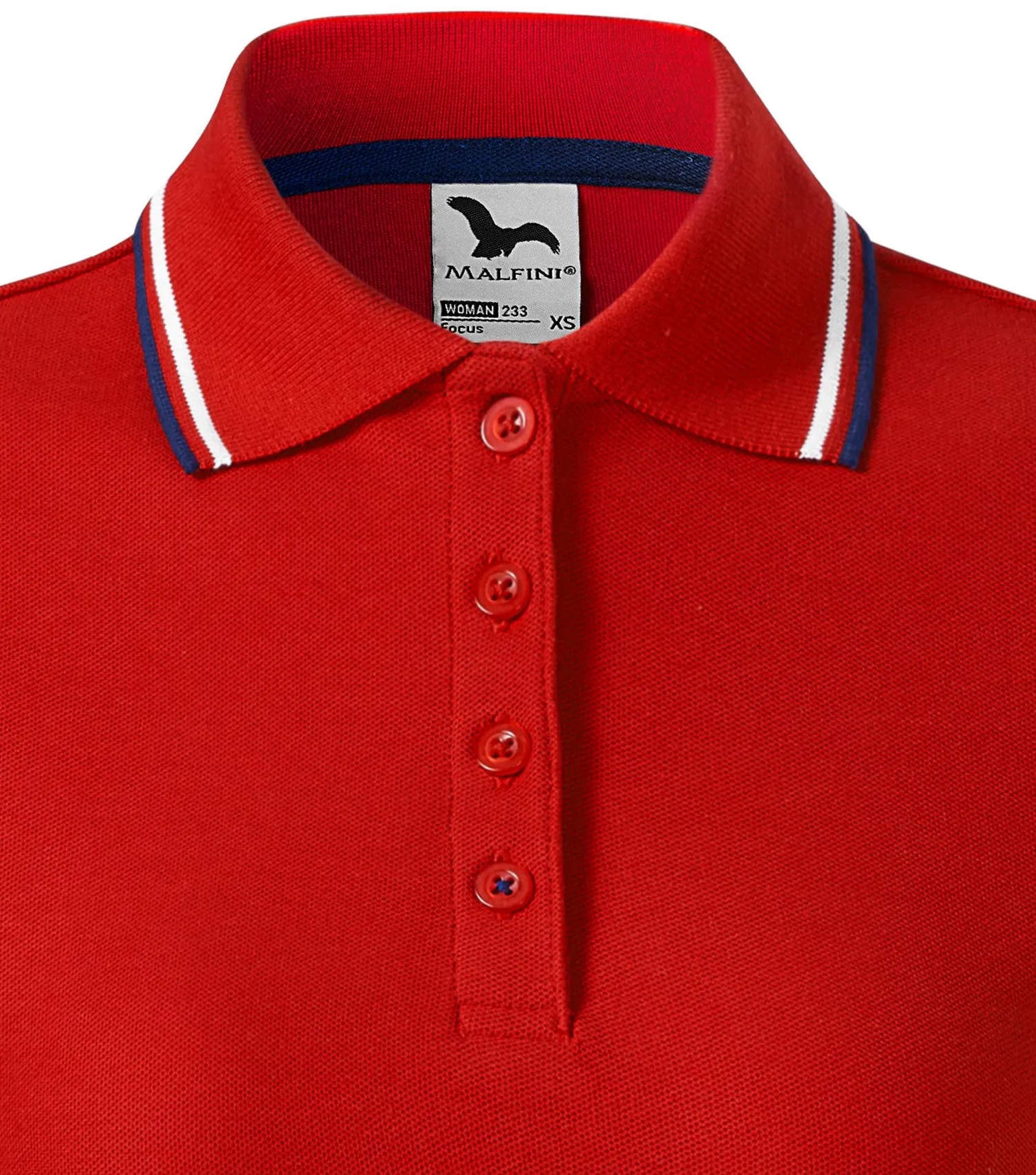 Tricou polo clasic de damă - Închidere cu 4 nasturi