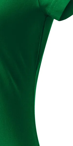 Tricou dama slim fit cu decolteu în V. - Tăiați cu cusături laterale
