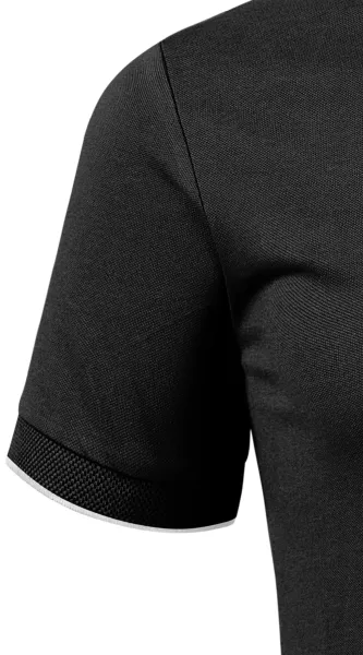 Tricou polo pentru bărbați cu guler bomber - Mâneci scurte cu bandă contrastantă