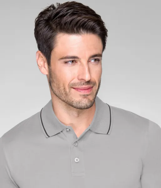 Tricou bărbătesc elegant mercerizat - Închidere cu 3 nasturi