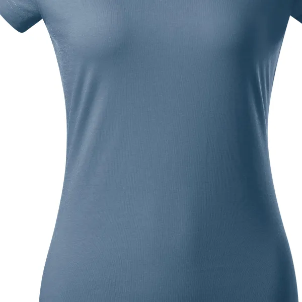 Tricou dama slim fit cu decolteu în V. - Croiala usor conica