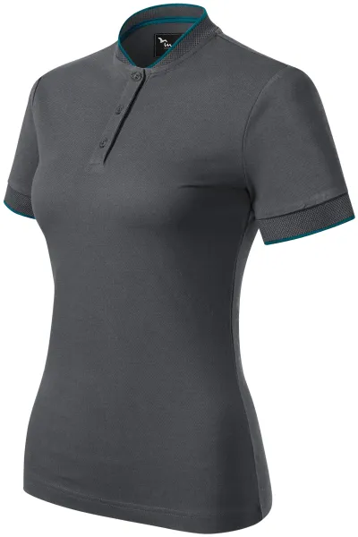 Tricou polo de damă cu guler bomber - Tricou polo din bumbac pentru femei cu guler bomber