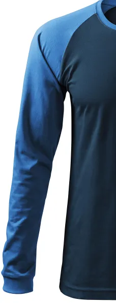 Tricou bărbătesc contrastant cu mâneci lungi - Mâneci lungi raglan