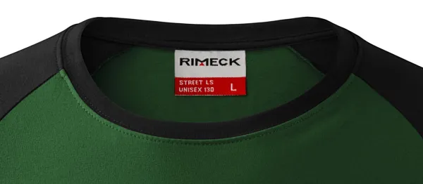 Tricou bărbătesc contrastant cu mâneci lungi - Decolteu rotund clasic