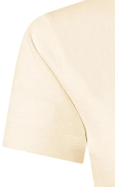 Tricou de damă, din bumbac organic texturat - Mâneci scurte clasice