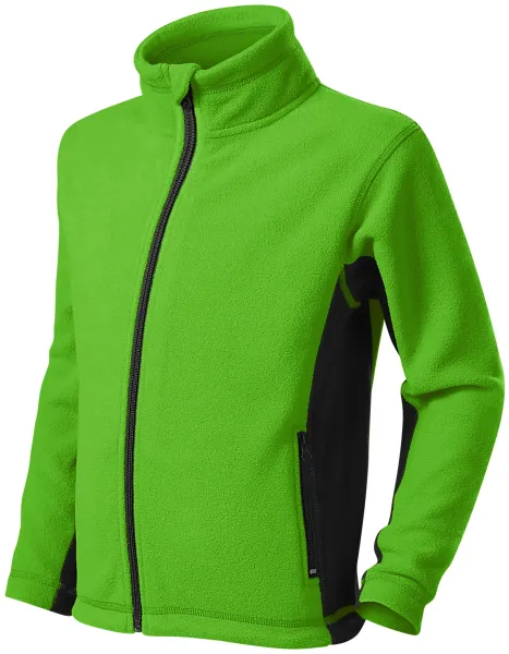 Geacă contrastantă din lână pentru copii - Jachetă din fleece pentru copii cu elemente contrastante