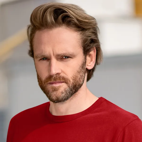 Tricou bărbătesc durabil cu mânecă lungă - Decolteu rotund clasic