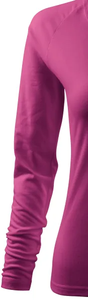 Tricou ajustat pentru femei, decolteu în V - Mâneci lungi raglan