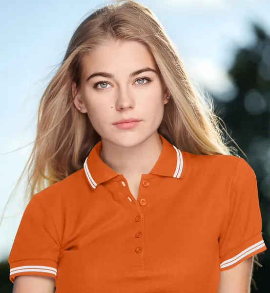 Polo de dama cu contrast - Închidere cu 5 nasturi