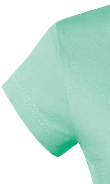 Tricou dama slim fit cu decolteu în V. - Mâneci foarte scurte