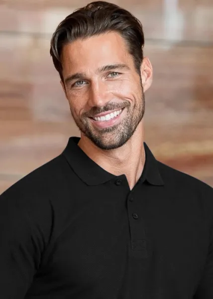 Tricou bărbătesc pentru bărbați - Închidere cu 3 nasturi