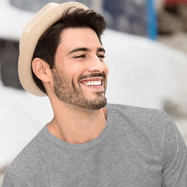 Tricou bărbătesc cu mânecă lungă - Decolteu rotund clasic