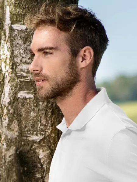 Polo simplu pentru bărbați - Închidere cu 2 nasturi