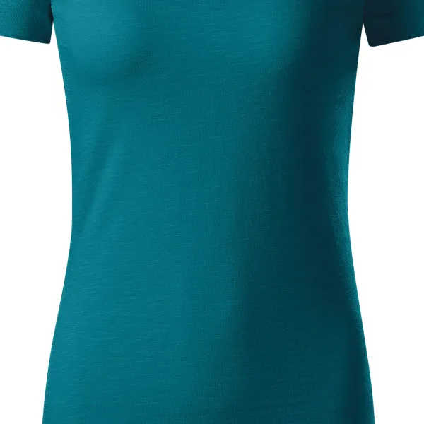 Tricou de damă, din bumbac organic texturat - Croiala usor conica