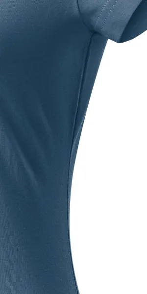 Tricou dama slim fit cu decolteu în V. - Tăiați cu cusături laterale