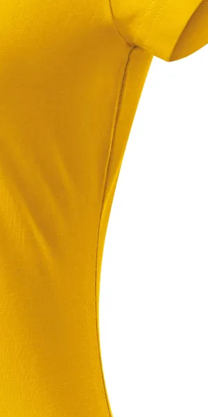 Tricou dama slim fit cu decolteu în V. - Tăiați cu cusături laterale