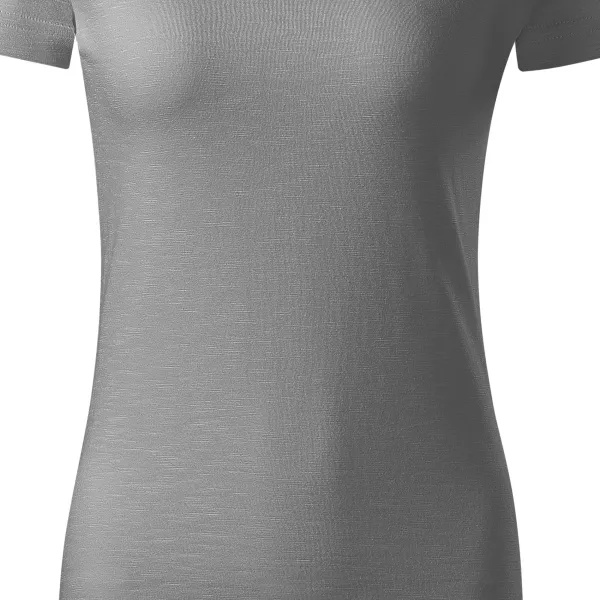 Tricou de damă, din bumbac organic texturat - Croiala usor conica