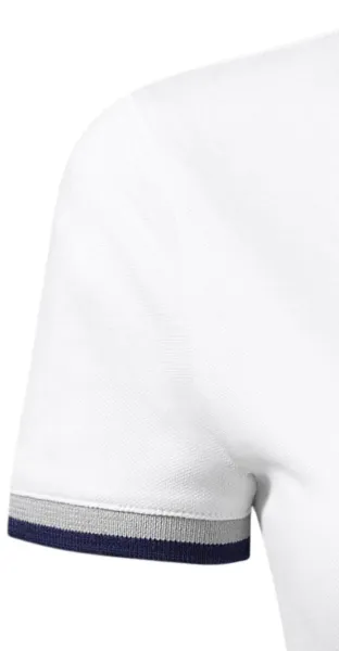 Polo pentru femei cu guler ridicat - Mâneci scurte cu dungi contrastante