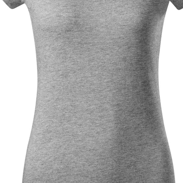 Tricou dama slim fit cu decolteu în V. - Croiala usor conica