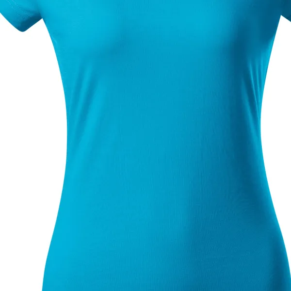 Tricou dama slim fit cu decolteu în V. - Croiala usor conica