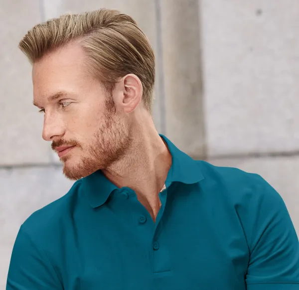 Tricou polo pentru bărbați din bumbac organic - Închidere cu 3 nasturi
