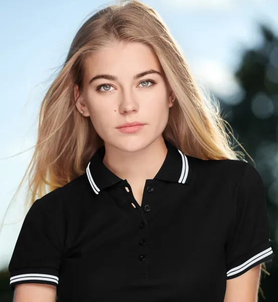 Polo de dama cu contrast - Închidere cu 5 nasturi
