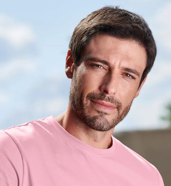 Tricou simplu pentru bărbați - Decolteu rotund clasic