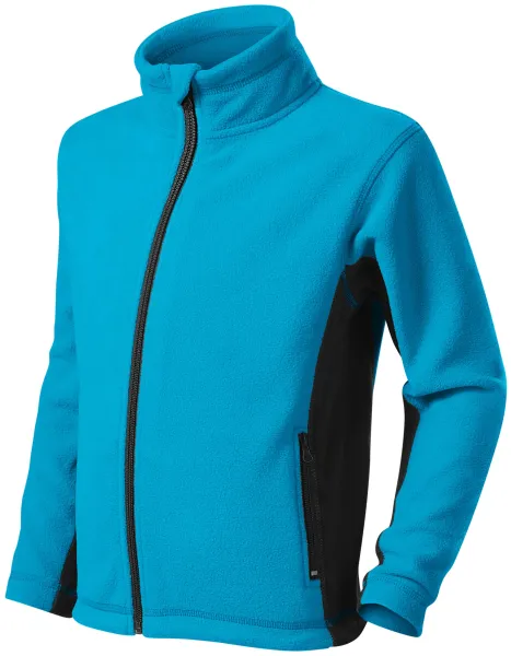 Geacă contrastantă din lână pentru copii - Jachetă din fleece pentru copii cu elemente contrastante