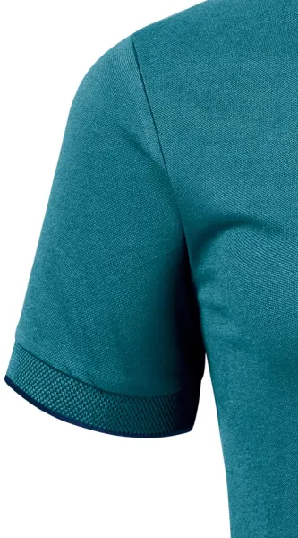 Tricou polo pentru bărbați cu guler bomber - Mâneci scurte cu bandă contrastantă