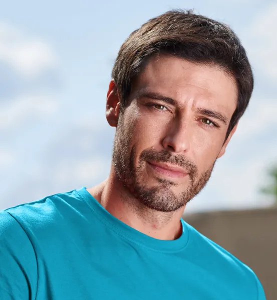 Tricou simplu pentru bărbați - Decolteu rotund clasic