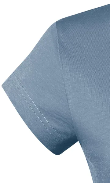 Tricou dama slim fit cu decolteu în V. - Mâneci foarte scurte