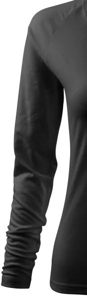 Tricou ajustat pentru femei, decolteu în V - Mâneci lungi raglan