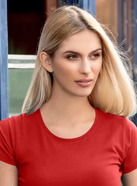 Tricou de damă cu mâneci foarte scurte - Decolteu rotund clasic