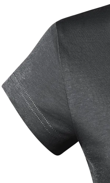Tricou dama slim fit cu decolteu în V. - Mâneci foarte scurte