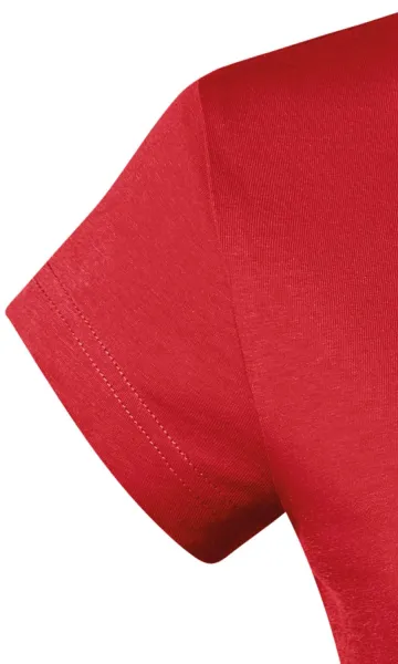 Tricou dama slim fit cu decolteu în V. - Mâneci foarte scurte