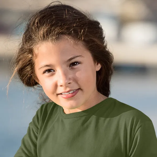 Tricou cu mâneci lungi pentru copii - Decolteu rotund clasic