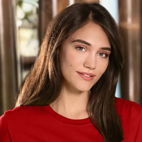 Tricou clasic pentru femei - Decolteu rotund clasic