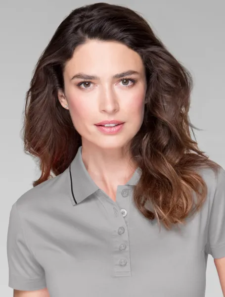 Polo elegant mercerizat pentru femei - Închidere cu 5 nasturi