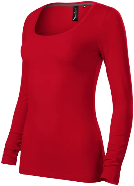 Tricou de damă cu mâneci lungi și decolteu mai adânc - Tricou de dama din bumbac pentru fiecare zi