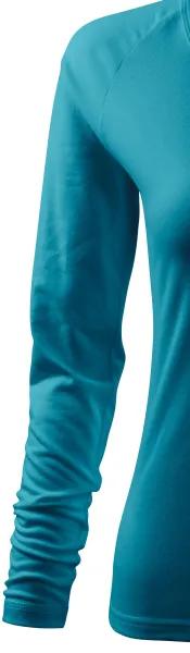 Tricou ajustat pentru femei, decolteu în V - Mâneci lungi raglan