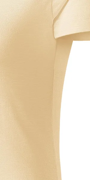 Tricou de damă, din bumbac organic texturat - Tăiați cu cusături laterale