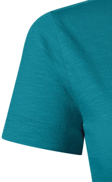 Tricou de damă, din bumbac organic texturat - Mâneci scurte clasice