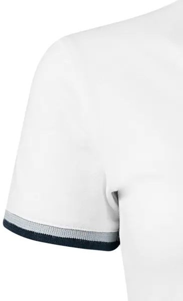 Rochie de damă cu guler sus - Mâneci scurte cu dungi contrastante