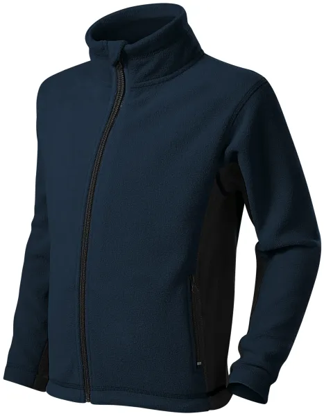 Geacă contrastantă din lână pentru copii - Jachetă din fleece pentru copii cu elemente contrastante